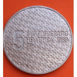 SUIZA 5 FRANCOS 1989 HENRI GUISAN COMANDANTE DEL EJERCITO WWII KM.68 MONEDA DE NICKEL EBC Switzerland 5 Francs