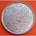 PORTUGAL 100 ESCUDOS 1989 ARCHIPIELAGO ISLAS AZORES y CARABELA PORTUGUESA KM.648 MONEDA DE NICKEL EBC