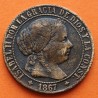 ESPAÑA REINA ISABEL II 1 CENTIMO DE ESCUDO 1867 OM Ceca de JUBIA KM.633.2 MONEDA DE BRONCE MBC Spain