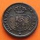 ESPAÑA Reina ISABEL II 1 DECIMA DE REAL 1853 Ceca de SEGOVIA KM.590 MONEDA DE COBRE Spain R/3