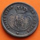 ESPAÑA Reina ISABEL II 1 DECIMA DE REAL 1853 Ceca de SEGOVIA KM.590 MONEDA DE COBRE Spain R/3