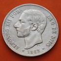 . @VARIANTE 1@ ESPAÑA 5 PESETAS 1882 sobre 1881 * 18 ?? MSM REY ALFONSO XII KM.688 MONEDA DE PLATA (DURO) Spain silver V1