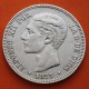 ESPAÑA 5 PESETAS 1877 * 18 77 DEM REY ALFONSO XII KM.676 MONEDA DE PLATA (DURO) Spain silver R/2