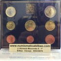 1ª EMISIÓN del PAPA FRANCISCO x VATICANO CARTERA OFICIAL EUROS 2014 SC 1+2+5+10+20+50 Céntimos + 1 EURO + 2 EUROS 2014