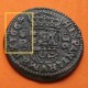 ESPAÑA Rey FELIPE IIII 16 MARAVEDIES 1664 Letra R Ceca de CORUÑA KM.172.2 MONEDA DE COBRE 16 Maravedis Felipe IV