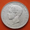 @MUY BONITA@ ESPAÑA 5 PESETAS 1897 * 18 97 SGV REY ALFONSO XIII KM.707 MONEDA DE PLATA (DURO - RAYAS) Spain R/3
