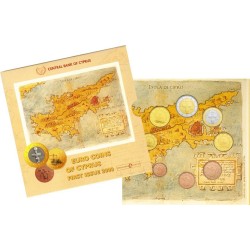 CHIPRE CARTERA OFICIAL EUROS 2008 SC 1+2+5+10+20+50 Cts. + 1€ + 2 EUROS 2008 UNC BU SET KMS Zypern Cyprus 1º AÑO DE EMISION
