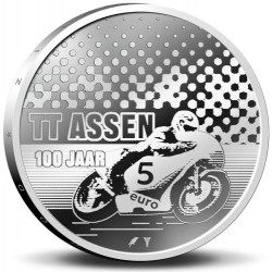 . 1 aaaaaaaaacoin @11/JULIO Envío@ HOLANDA 5 EUROS 2025 TT ASSEN CIRCUITO DE MOTOS 1ª MONEDA @COINCARD@ The Netherlands