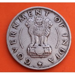 INDIA 1/2 RUPIA 1956 ESPIGAS DE CEREAL Government Of India KM.6.3 MONEDA DE NICKEL @ESCASA@ 1/2 Rupee