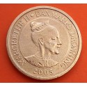 DINAMARCA 10 KRONER 2005 REINA MARGARITA II y LEONES KM.896 MONEDA DE LATON EBC- Denmark 10 Coronas