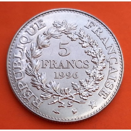 @ESCASA@ FRANCIA 5 FRANCOS 1996 HERCULES TRES GRACIAS KM.1155 MONEDA DE NICKEL SC- France 5 Francs