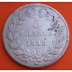 FRANCIA 5 FRANCOS 1845 K Ceca de BORDEAUX Rey LOUIS PHILIPPE I KM.749 MONEDA DE PLATA @RARA@ Republique Francaise