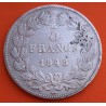 FRANCIA 5 FRANCOS 1845 K Ceca de BORDEAUX Rey LOUIS PHILIPPE I KM.749 MONEDA DE PLATA @RARA@ Republique Francaise