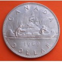 CANADA 1 DOLAR 1969 INDIOS EN CANOA KM.76.1 MONEDA DE NICKEL SC- $1 Dollar coin ELIZABETH II