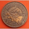 CAMERUN 25 FRANCOS 1962 ANTILOPES y VALOR KM.8 MONEDA DE LATON MBC- Cameroun AFRIQUE EQUATORIALE FRANCAISE