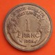 FRANCIA 1 FRANCO 1936 DAMA Tipo MORLON KM.885 MONEDA DE LATON MBC- France 1 Franc
