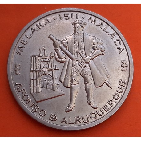 PORTUGAL 200 ESCUDOS 1995 ALFONSO DE ALBUQUERQUE y NAO MALACA KM.681 MONEDA DE NICKEL EBC + IMPERFECCIONES