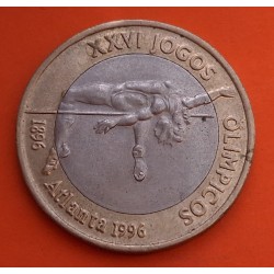 PORTUGAL 200 ESCUDOS 1996 XXVI JUEGOS OLIMPICOS ATLANTA SALTO BIMETAL KM.687 MONEDA DE NICKEL MBC Portuguese coin