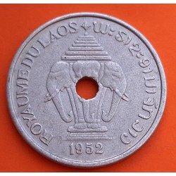 LAOS 20 CENTIMOS 1952 ELEFANTES KM.5 MONEDA DE ALUMINIO MBC ROYAUME DU LAOS 20 Cents R/2