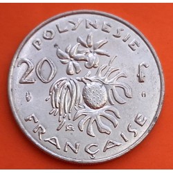 POLINESIA FRANCESA 20 FRANCOS 2001 DAMA ABORIGEN y FRUTOS KM.9 MONEDA DE NICKEL EBC Polynesie Francaise