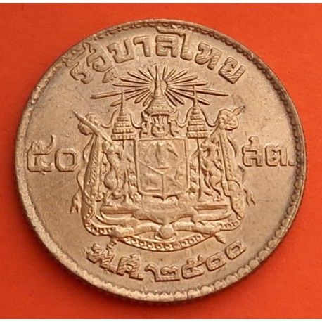 THAILANDIA 10 SATANG 1957 REY RAMA IX KM.79 MONEDA DE LATON EBC Thailand RAMA IX