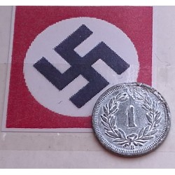 SUIZA 1 RAPPEN 1943 B ESCUDO KM.3.A MONEDA DE ZINC MBC+ OCUACION NAZI III REICH WWII Switzerland