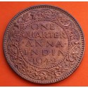 INDIA 1/4 ANNA 1942 Ceca de CALCUTA Rey JORGE VI KM.531 MONEDA DE BRONCE MBC+ One Quarter BRITISH INDIA