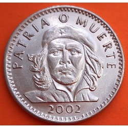 CUBA 3 PESOS 2002 ERNESTO CHE GUEVARA - PATRIA o MUERTE KM.346A MONEDA DE NICKEL EBC- Caribe R/1