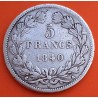 FRANCIA 5 FRANCOS 1840 A Ceca de PARIS lOUIS PHILIPPE KM.749.1 MONEDA DE PLATA Republique Francaise