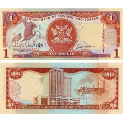 TRINIDAD y TOBAGO 1 DOLAR 2002 PAJAROS y ESTACION PETROLIFERA Pick 41 BILLETE SC 1 Dollar UNC BANKNOTE