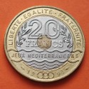 FRANCIA 20 FRANCOS 1993 CASTILLO JUEGOS DEL MEDITERRANEO KM.1016 MONEDA TRIMETALICA EBCFrance Francs
