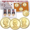 . 2016 UNITED STATES MINT PRESIDENTIAL $1 COIN PROOF SET ESTADOS UNIDOS Estuche 3 Monedas 1 DOLAR 2016 PRESIDENTES