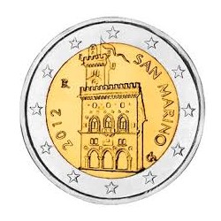 SAN MARINO 2 EUROS 2012 CASA DEL GOBIERNO Diseño tipo 1 SC MONEDA TIPO NORMAL NO CONMEMORATIVA @ESCASA@