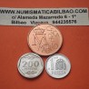 2 monedas @PROOF@ España 1 PESETA + 200 PESETAS 1987 III EXPOSICION NACIONAL DE NUMISMATICA E-87 SIN CARTERA FNMT E87