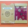 . 1987 RUSIA ESTUCHE OFICIAL LENINGRAD MINT 9 monedas 1+2+3+5+10+15+20+50 KOPECKS y 1 RUBLO 1987 PROOFLIKE KMS SET USSR CCCP