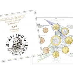 ESLOVENIA CARTERA OFICIAL EUROS 2008 BU SET 1+2+5+10+20+50 CENTIMOS 1 EURO + 2 EUROS 2008 + 3 EUROS 2008