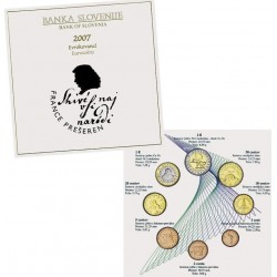 . 1º AÑO DE EMISIÓN x ESLOVENIA CARTERA OFICIAL EUROS 2007 SC BU SET 1+2+5+10+20+50 Centimos y 1+2 EUROS 2007 Slovenia Slovenije