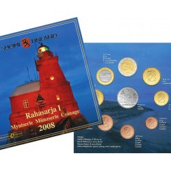 FINLANDIA CARTERA OFICIAL EUROS 2008 SC 1+2+5+10+20+50 Céntimos + 1€ + 2 EUROS 2008 BU SET 8 MONEDAS
