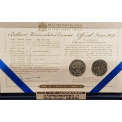 MALTA CARTERA OFICIAL EUROS 2012 SC 1+2+5+10+20+50 Centimos + 1 + 2 EUROS 2011 + 2 EUROS 2012 CON MARCA DE CECA KMS BU SET