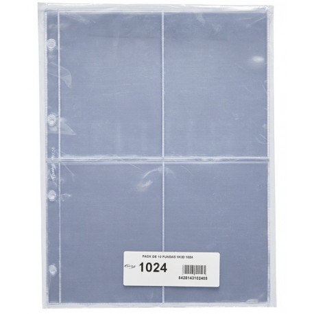 PARDO 10 hojas de 4 ESPACIOS PARA POSTALES, CROMOS ANTIGUOS... modelo 1024 PLASTICO DE GRAN CALIDAD para ALBUM GRANDE 127501
