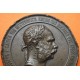 . @ESCASA@ AUSTRIA MEDALLA DE BRONCE 1873 EXPOSICIÓN MUNDIAL DE VIENA Emperador JOSEPH I 70mm 156 gramos