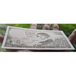 . @NUEVO + IMPERFECCIONES@ ESPAÑA 100 PESETAS 1965 GUSTAVO ADOLFO BECQUER Sin Serie 8447689 Pick 150 BILLETE SC- Spain banknote