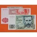 . @PVP NUEVOS 42@ 2 Billetes x ESPAÑA 1000 PESETAS 1979 PEREZ GALDOS + 2000 PESETAS 1980 JUAN RAMON JIMENEZ EBC