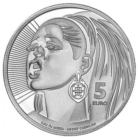 . 1 aaaaaaaacoin @ENVIO HOY@ PORTUGAL 5 EUROS 2025 SIMONE OLIVEIRA 2º MONEDA NICKEL SC CONMEMORATIVA
