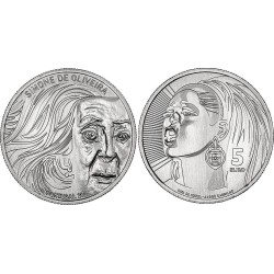 . 1 aaaaaaaacoin @ENVIO HOY@ PORTUGAL 5 EUROS 2025 SIMONE OLIVEIRA 2º MONEDA NICKEL SC CONMEMORATIVA