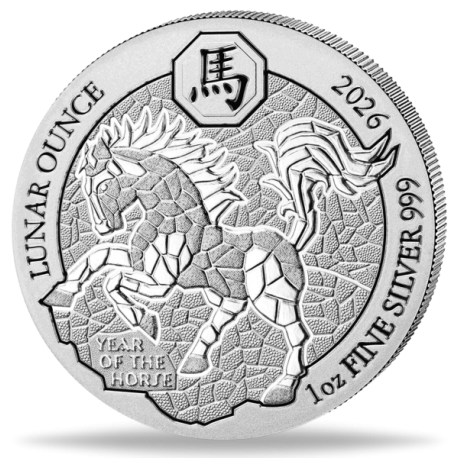 . 1 aaaaaaaacoin @1/AGOSTO@ RUANDA 50 FRANCOS 2026 AÑO DEL CABALLO MONEDA DE PLATA LUNAR OUNCE Rwanda YEAR OF THE HORSE