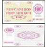 @DINERO DE EMERGENCIA@ BOSNIA 100 DINARA 1992 SERIJA NOVCANI BON Pick 6.R BILLETE SC Guerra de los Balcanes UNC BANKNOTE