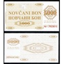 @DINERO DE EMERGENCIA@ BOSNIA 5000 DINARA 1992 SERIJA NOVCANI BON Pick 9.R BILLETE SC Guerra de los Balcanes UNC BANKNOTE