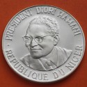 . @RARA - Tirada 1.000 - ESSAI @ NIGER 1000 FRANCOS 1960 PRESIDENTE DIORI HAMANI KM.E6 MONEDA DE PLATA PROOF 1000 Francs