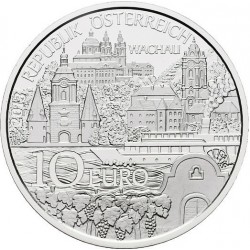 AUSTRIA 10 EUROS 2013 REGION DE WACHAU MONEDA DE PLATA SC BLISTER OFICIAL Österreich PRÄGT